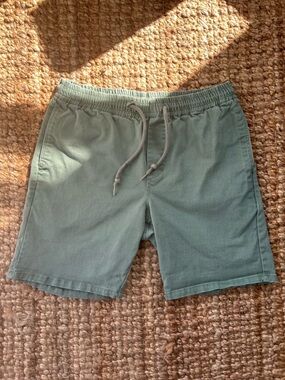 Obey Men's Cotton Elastic Waist Shorts in Sage